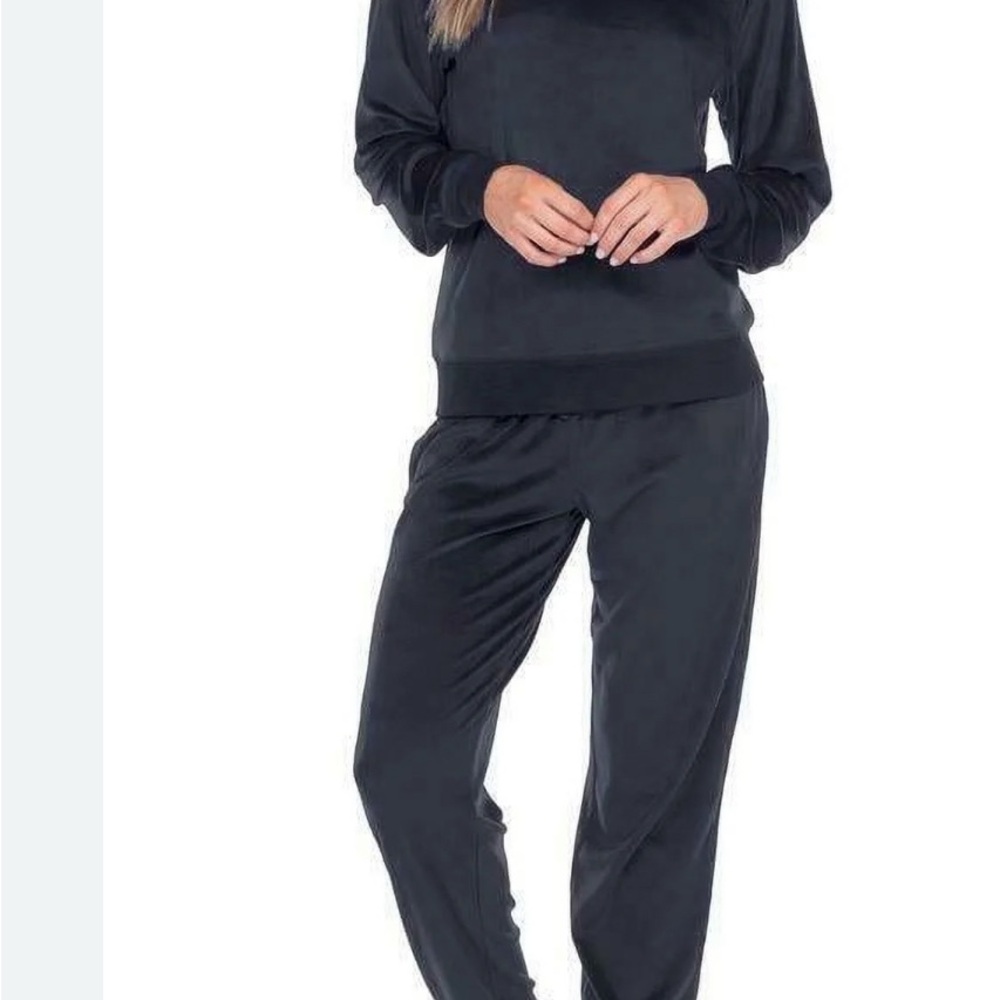 Navy Velour Tracksuit Set